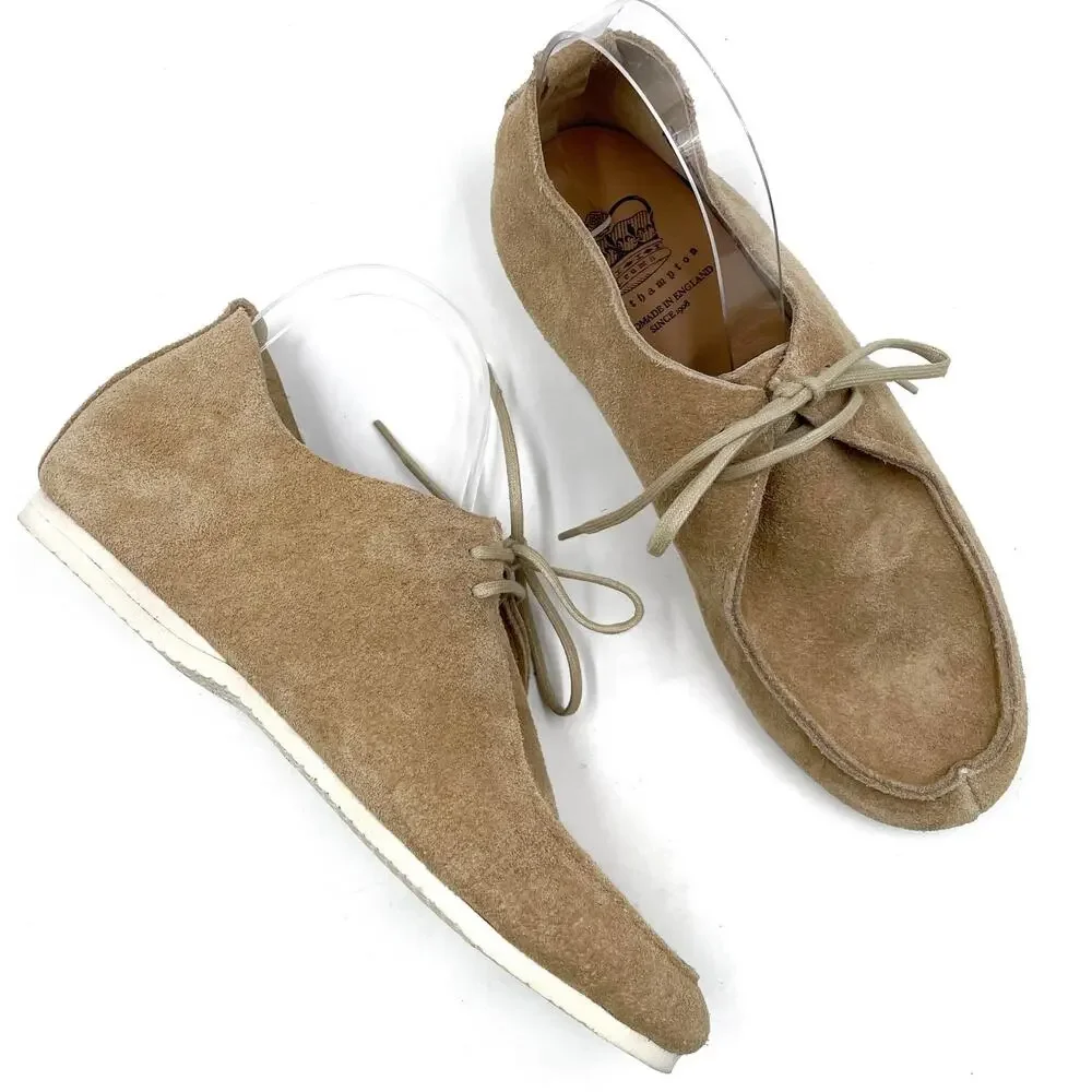 Crown Northampton Turner Apron Shoe Tan Suede Lace Up Sz 6 UK / 9 US Women's - Picture 1 of 9